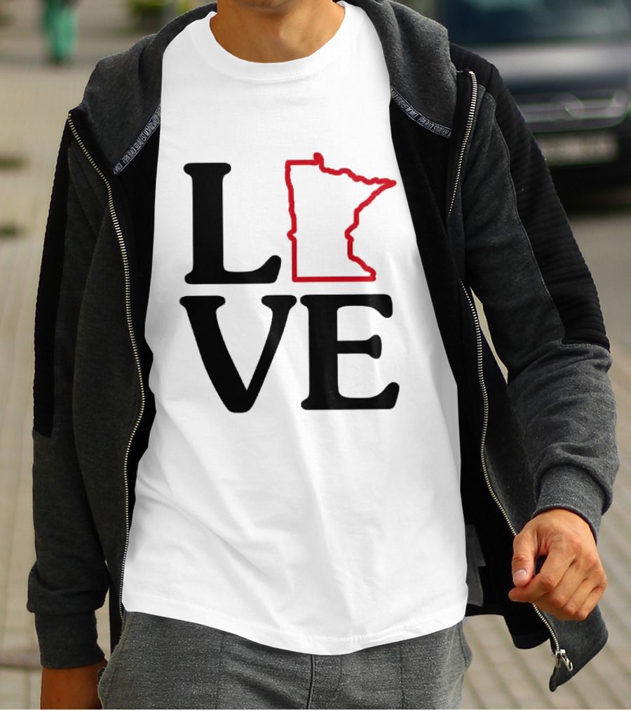 Love Minnesota State Map T-Shirt