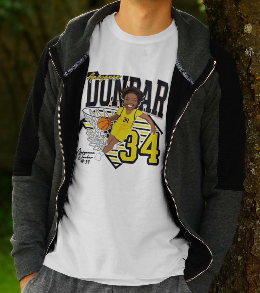 Aaiyanna Dunbar Basketball 34 Michigan Wolverines T-Shirt