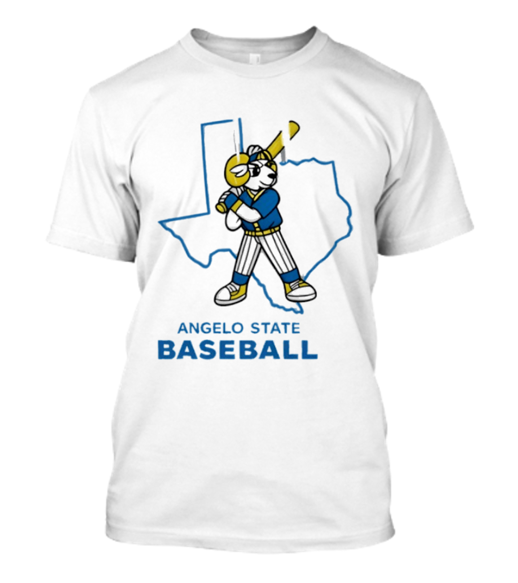 Texas Outline Angelo State Baseball Batter T-Shirt