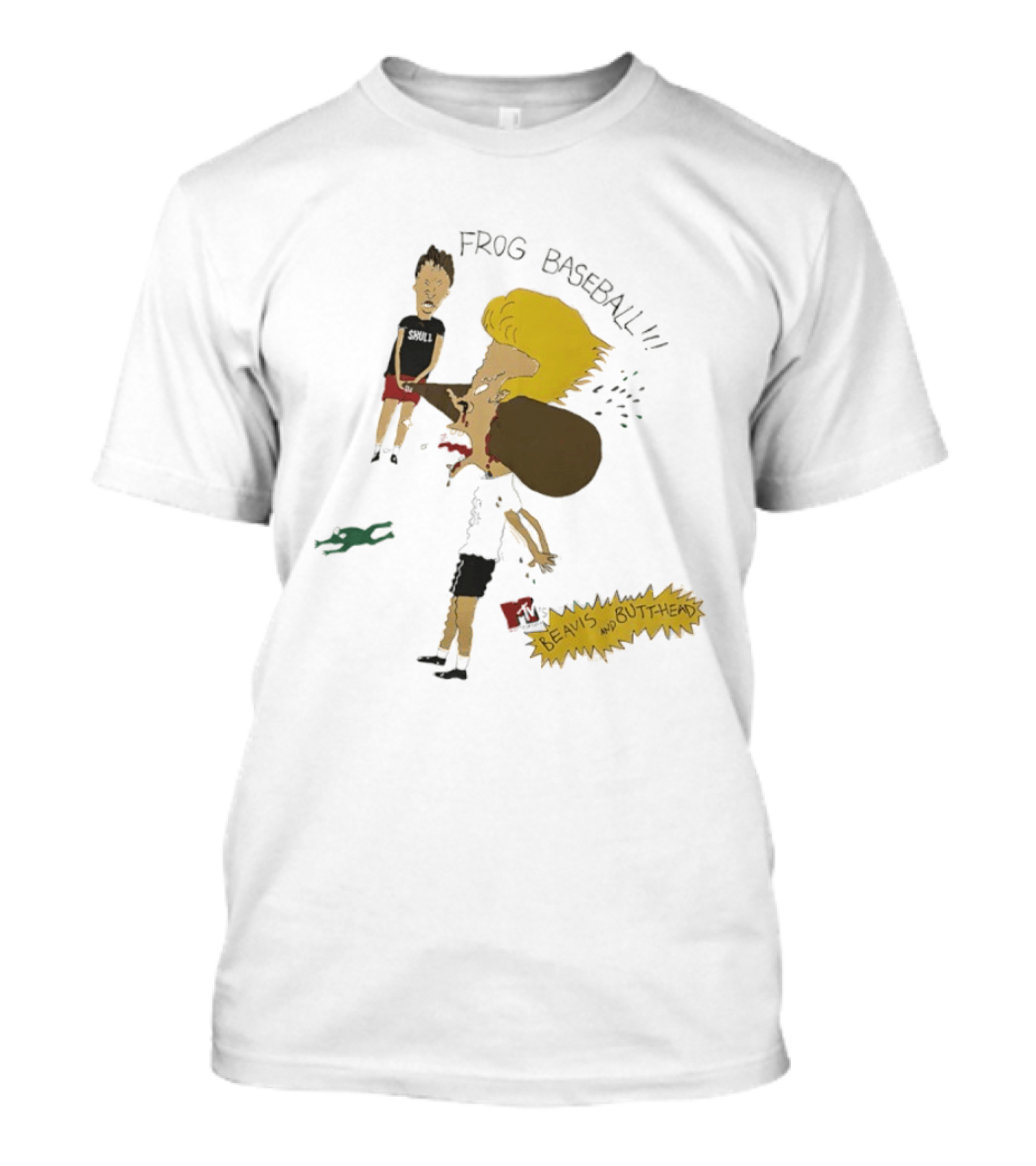 Beavis And Butt Head Frog Baseball T-Shirt