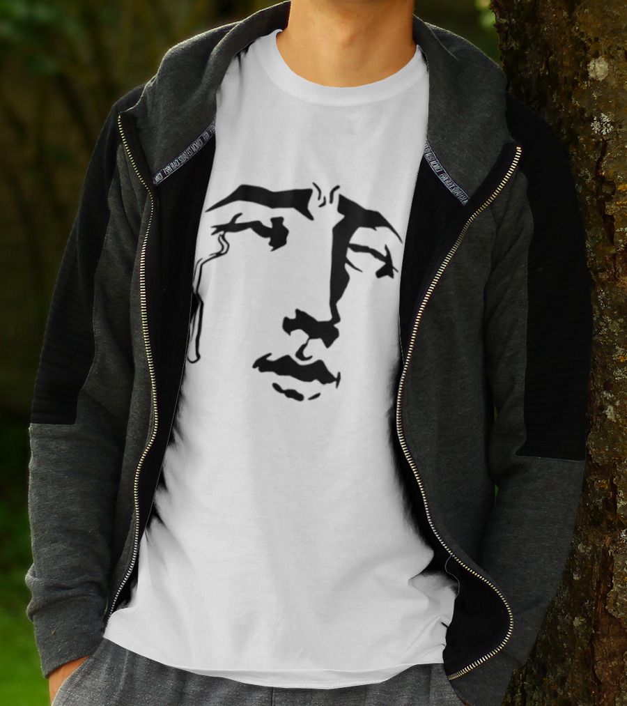 Crying Anime Meme Face Expression Black Line T-Shirt