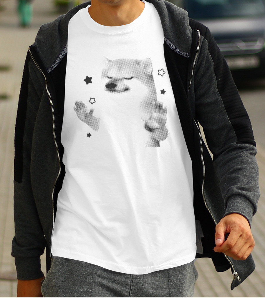 Dog Hold Up Stop Hands Funny Starry Paws T-Shirt