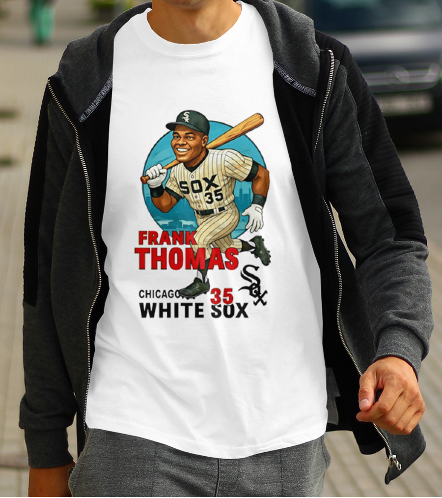 Frank Thomas Chicago White Sox 35 Caricature Sox Legend T-Shirt