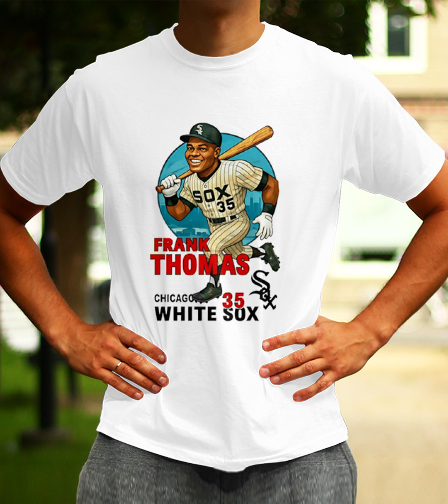 Frank Thomas Chicago White Sox 35 Caricature Sox Legend T-Shirt