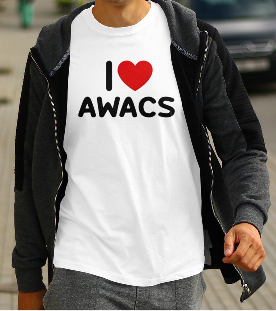 I Love AWACS Heart Symbol Enthusiast Recognition T-Shirt