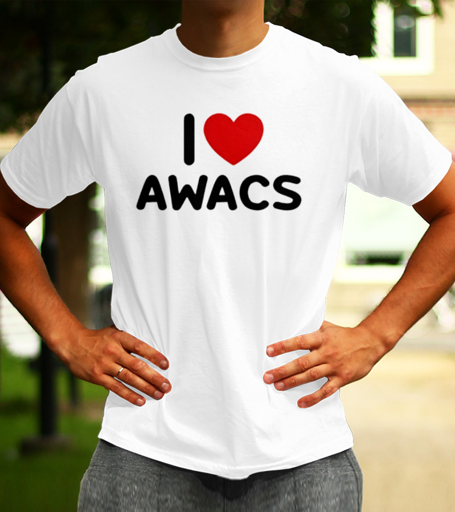 I Love AWACS Heart Symbol Enthusiast Recognition T-Shirt