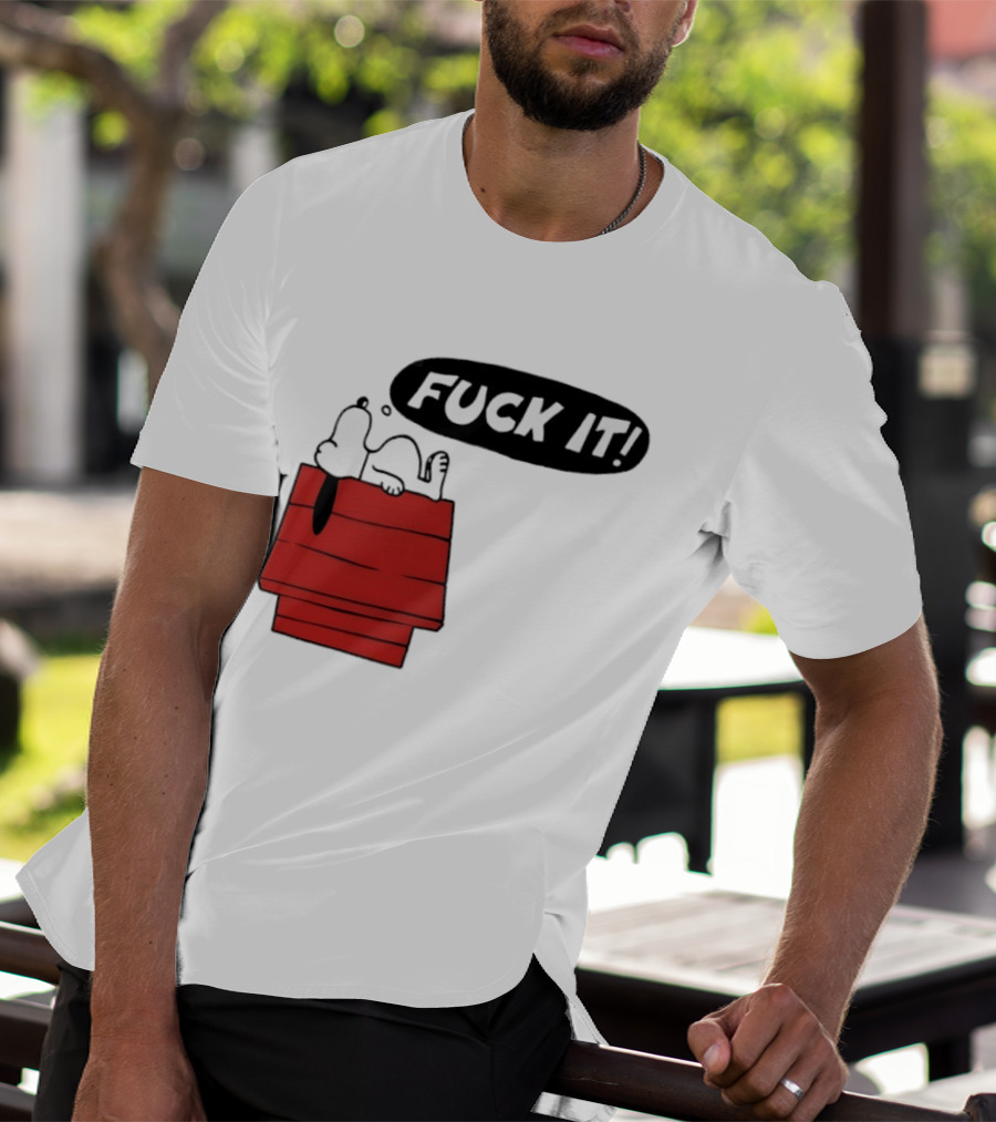 Snoopy Fuck It Relaxing On Doghouse Peanuts Humor T-Shirt
