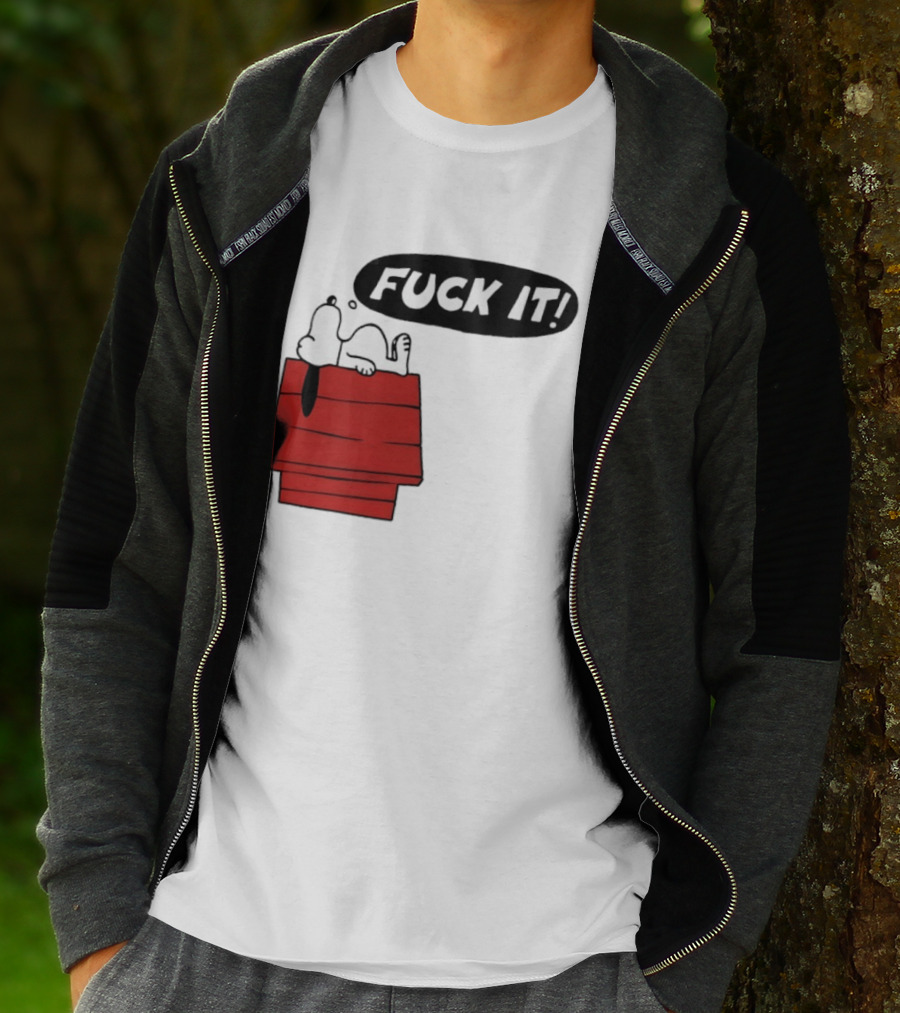 Snoopy Fuck It Relaxing On Doghouse Peanuts Humor T-Shirt