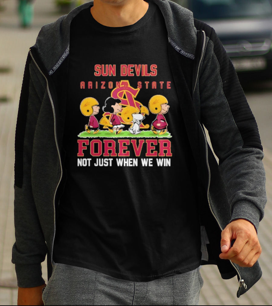 Arizona State Sun Devils Peanuts Characters Forever Not Just When We Win T-Shirt