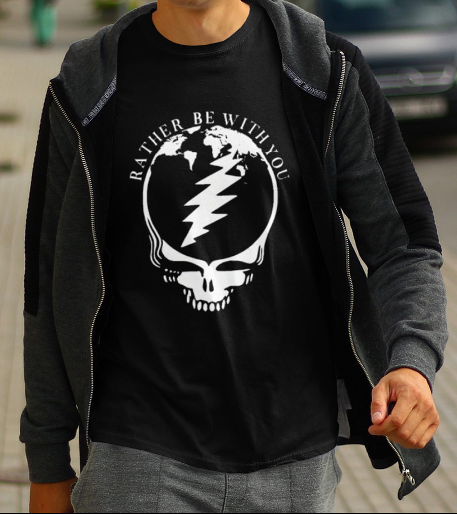 Grateful Dead Steal Your Face Rather Be With You Lightning Skull T-Shirt
