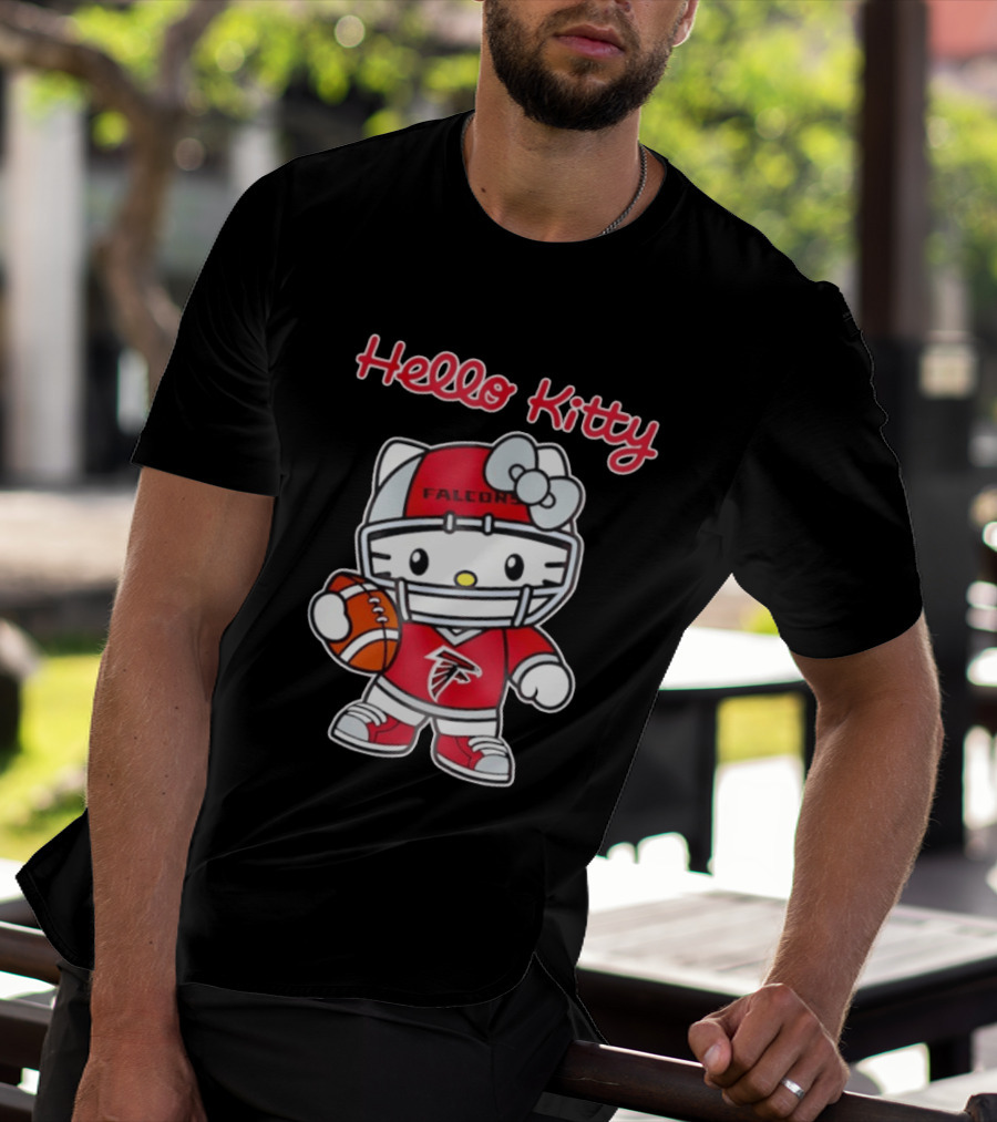 Hello Kitty Atlanta Falcons Football Team Helmet Fan Gear T-Shirt