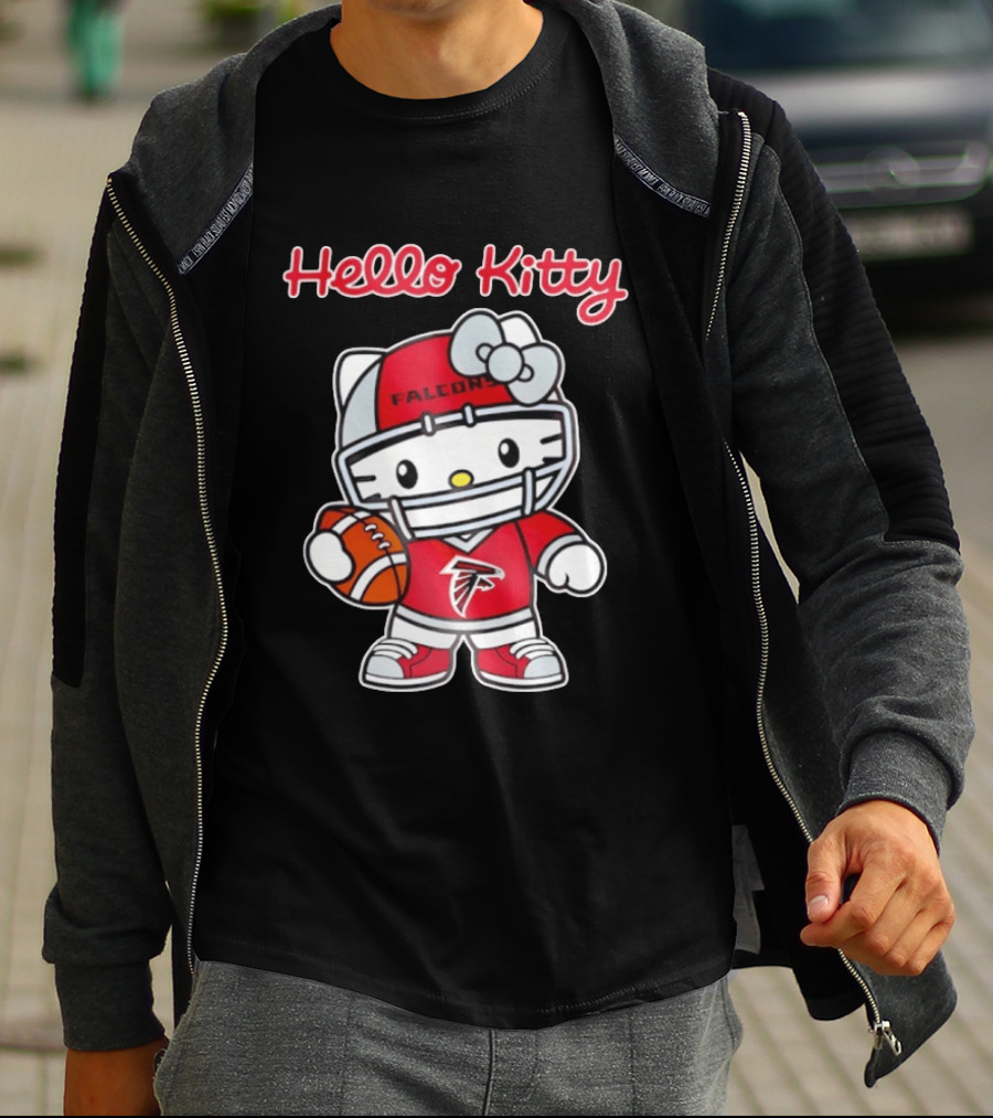 Hello Kitty Atlanta Falcons Football Team Helmet Fan Gear T-Shirt