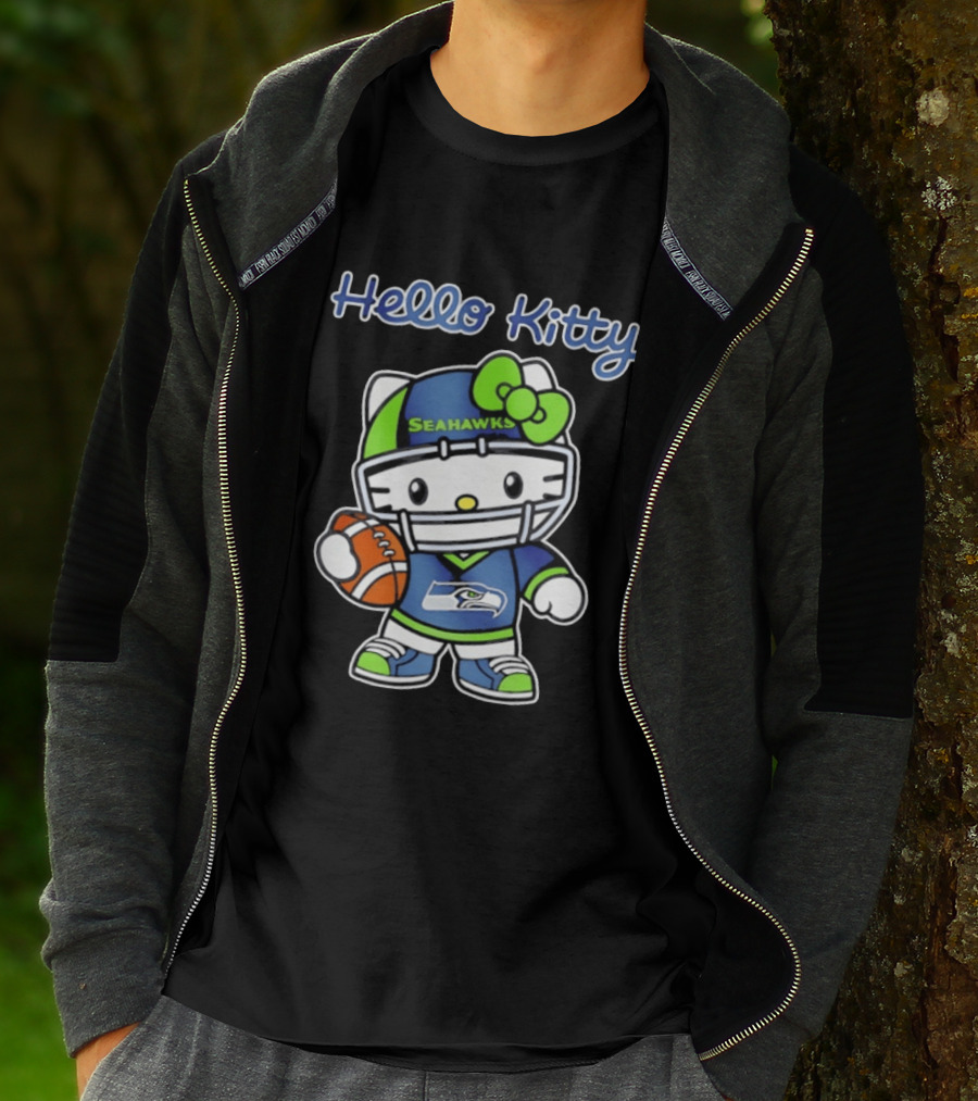 Hello Kitty Seahawks Football Collaboration T-Shirt