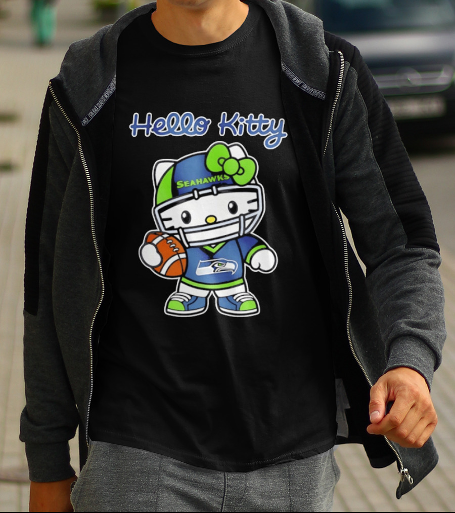 Hello Kitty Seahawks Football Collaboration T-Shirt