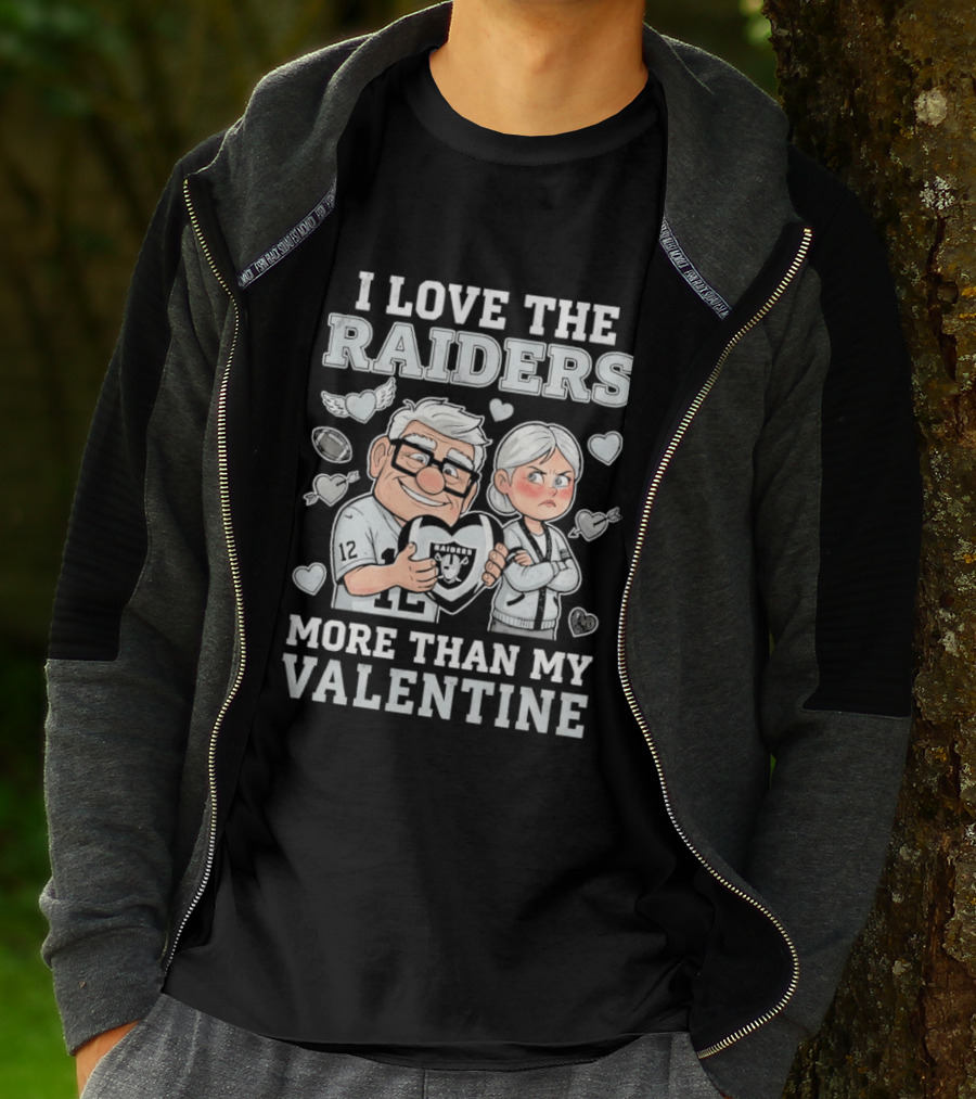 I Love The Raiders Up Movie Carl And Ellie More Than My Valentine T-Shirt