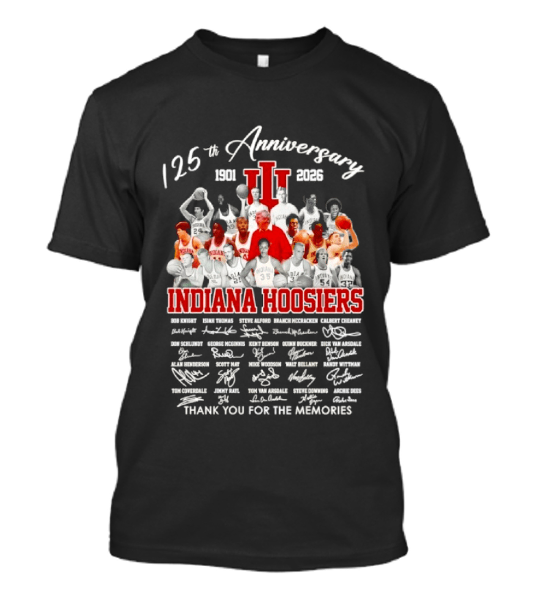 Indiana Hoosiers 125th Anniversary Thank You For The Memories 1898 2023 Signatures T-Shirt