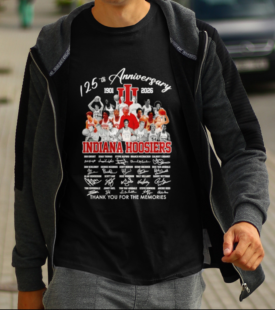 Indiana Hoosiers 125th Anniversary Thank You For The Memories 1898 2023 Signatures T-Shirt