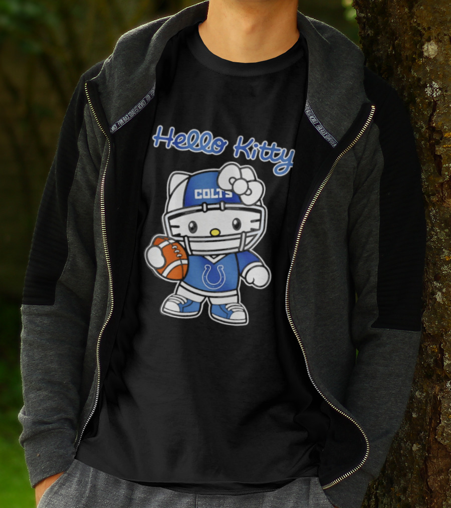 Hello Kitty Colts Football Team Helmet Collaboration T-Shirt