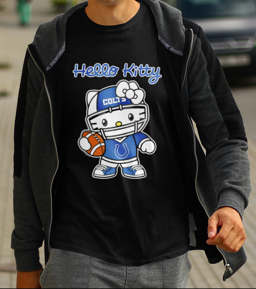 Hello Kitty Colts Football Team Helmet Collaboration T-Shirt