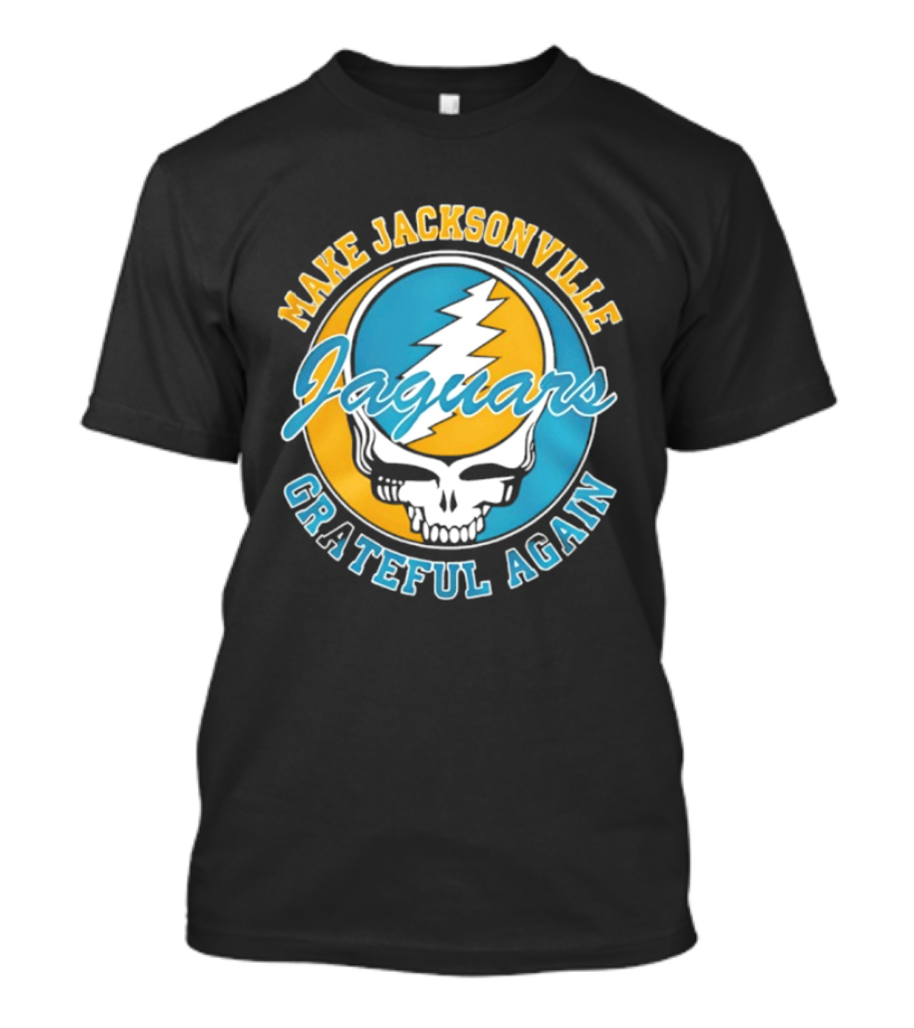 Jacksonville Jaguars Make Jacksonville Grateful Again Skulls And Lightning T-Shirt