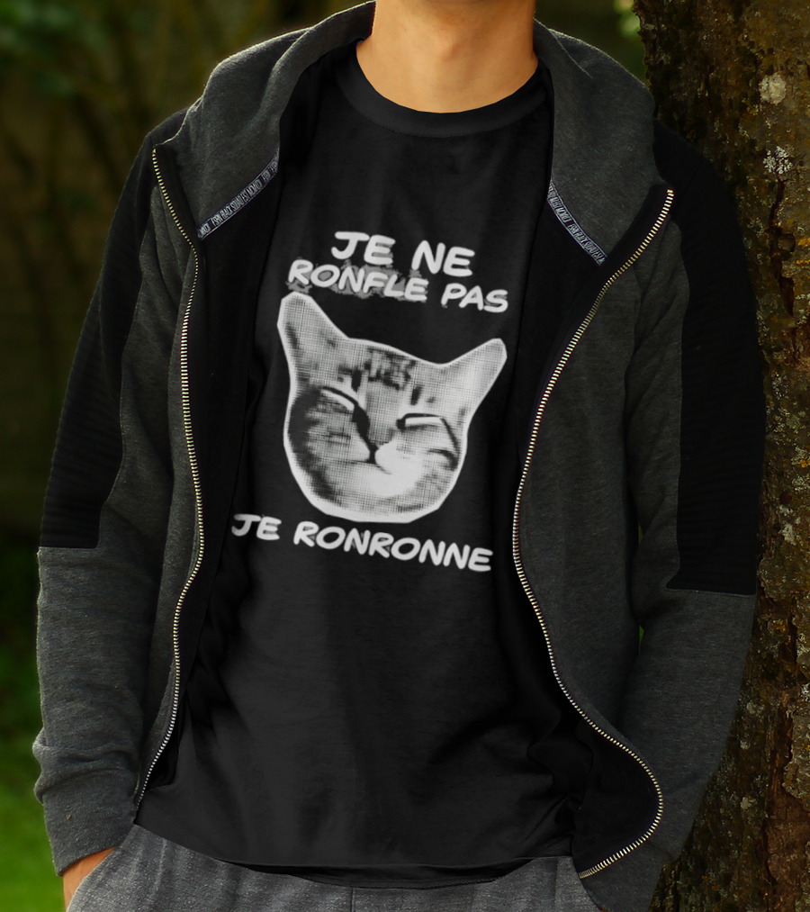 Je Ne Ronfle Pas Je Ronronne Cat T-Shirt