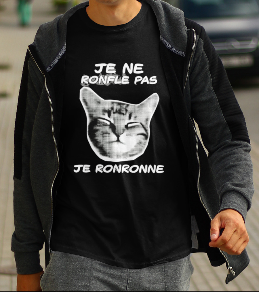 Je Ne Ronfle Pas Je Ronronne Cat T-Shirt