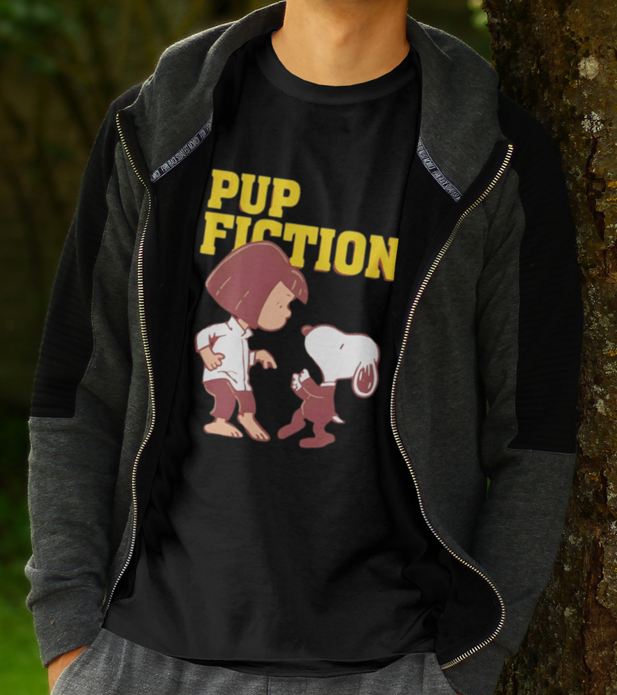 Lucy And Snoopy Pup Fiction Mashup Peanuts Characters T-Shirt