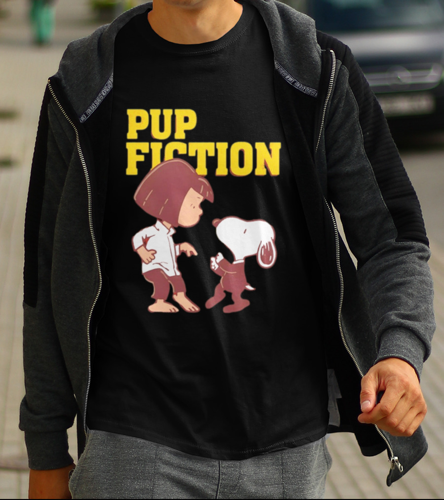 Lucy And Snoopy Pup Fiction Mashup Peanuts Characters T-Shirt