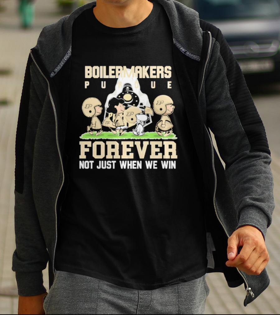 Purdue Boilermakers Peanuts Characters Forever Not Just When We Win T-Shirt