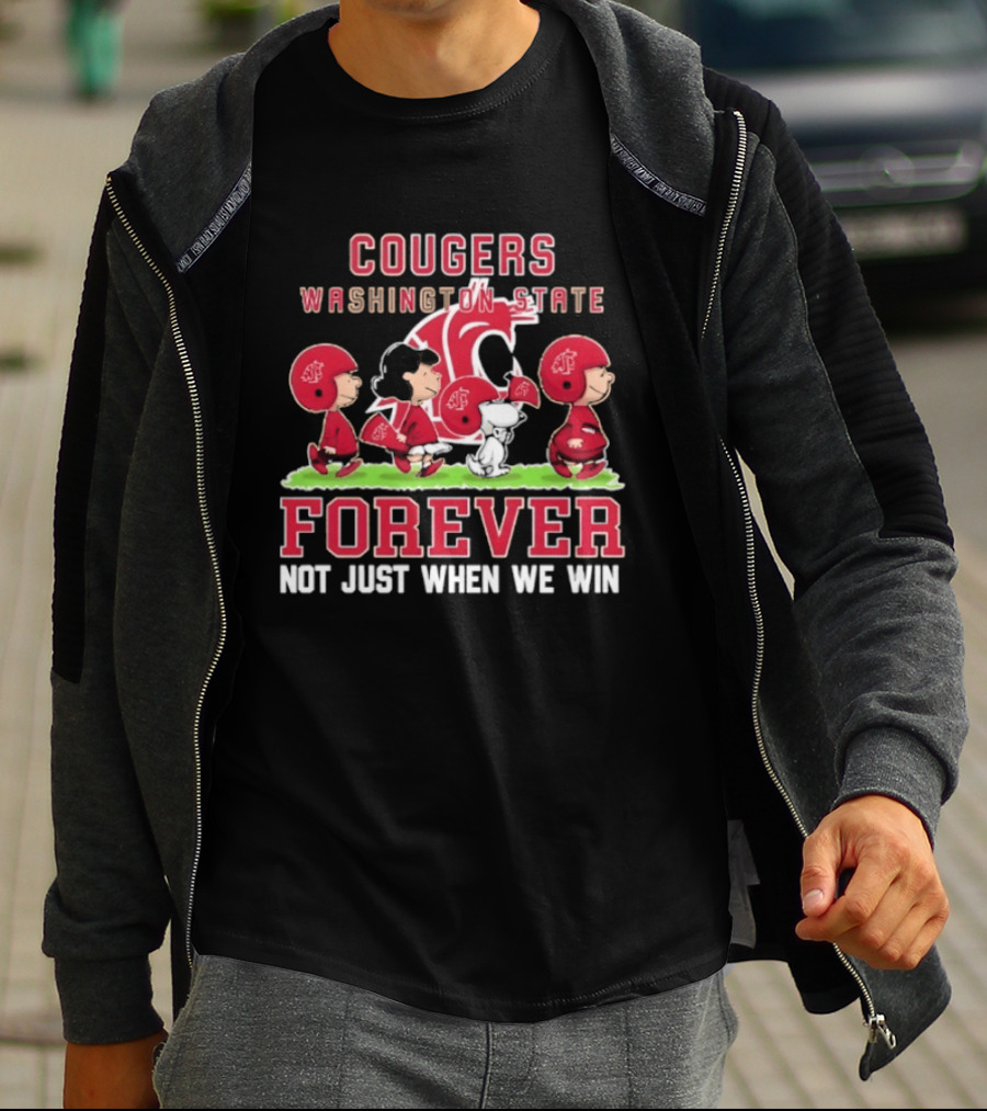 Washington State Cougars Peanuts Forever Not Just When We Win T-Shirt