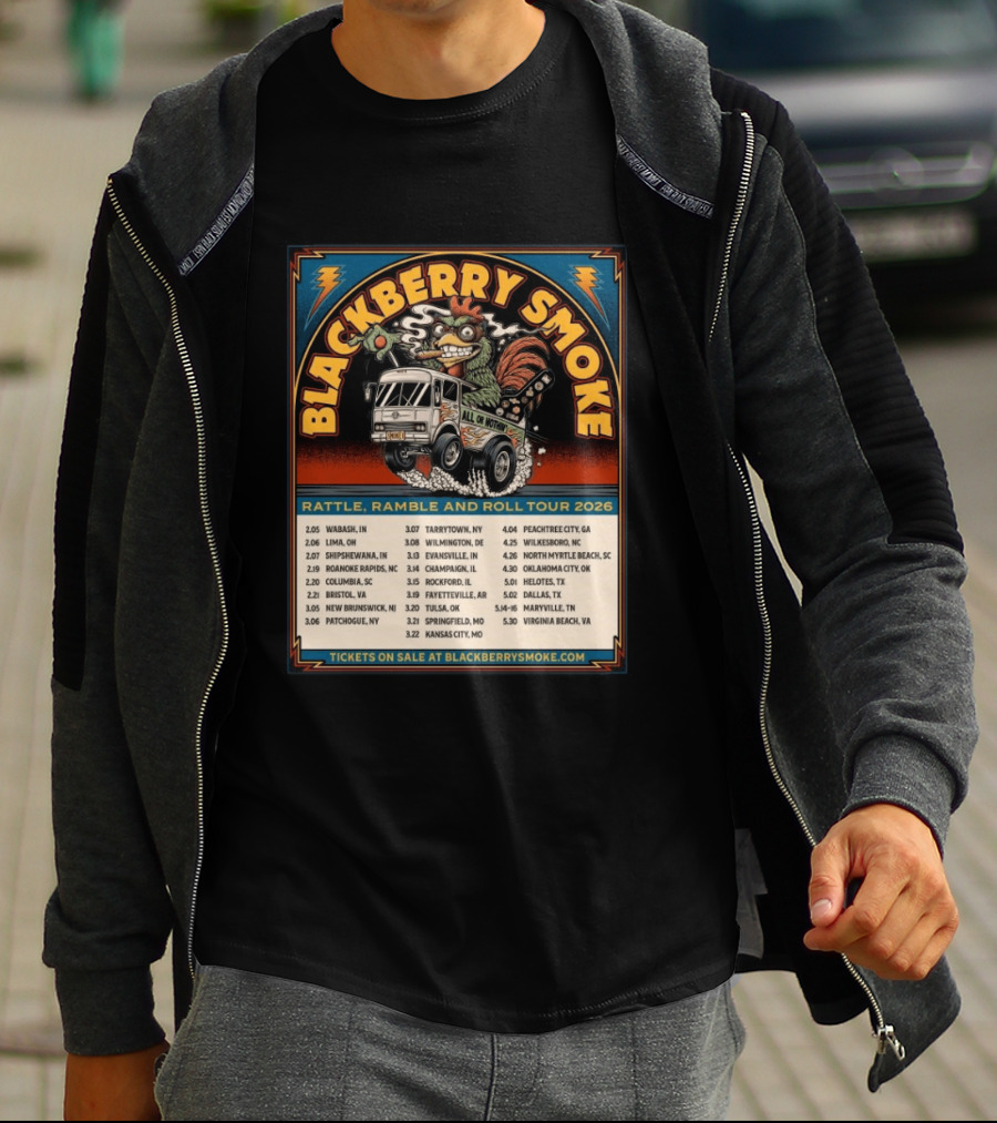 Blackberry Smoke Rattle Ramble And Roll Tour 2026 All Or Nothin Truck Dates T-Shirt