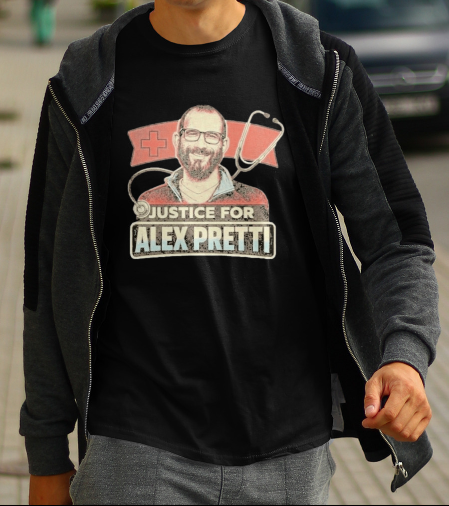 Justice For Alex Pretti Red Cross Stethoscope Tribute 2026 T-Shirt