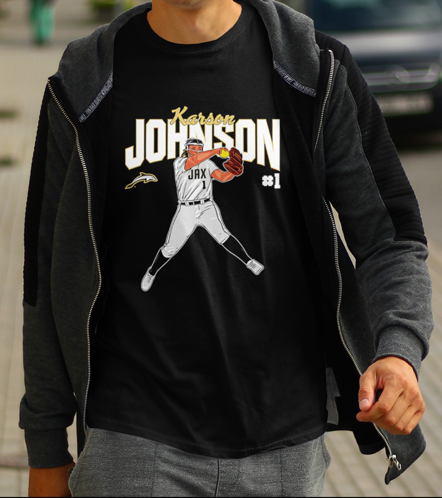 Karson Johnson JAX Softball #1 Caricature Legends T-Shirt