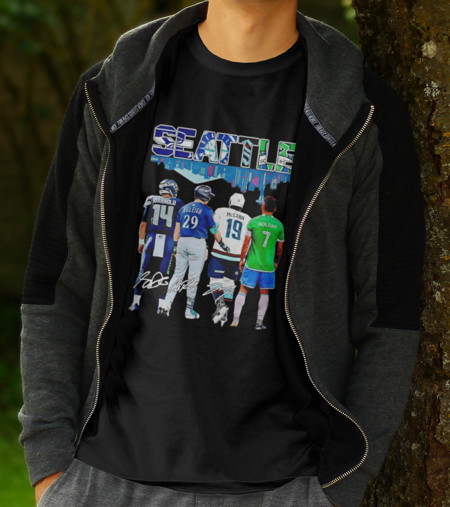 Seattle Sam Darnold Cal Raleigh Jared McCann Cristian Roldan Skyline T-Shirt