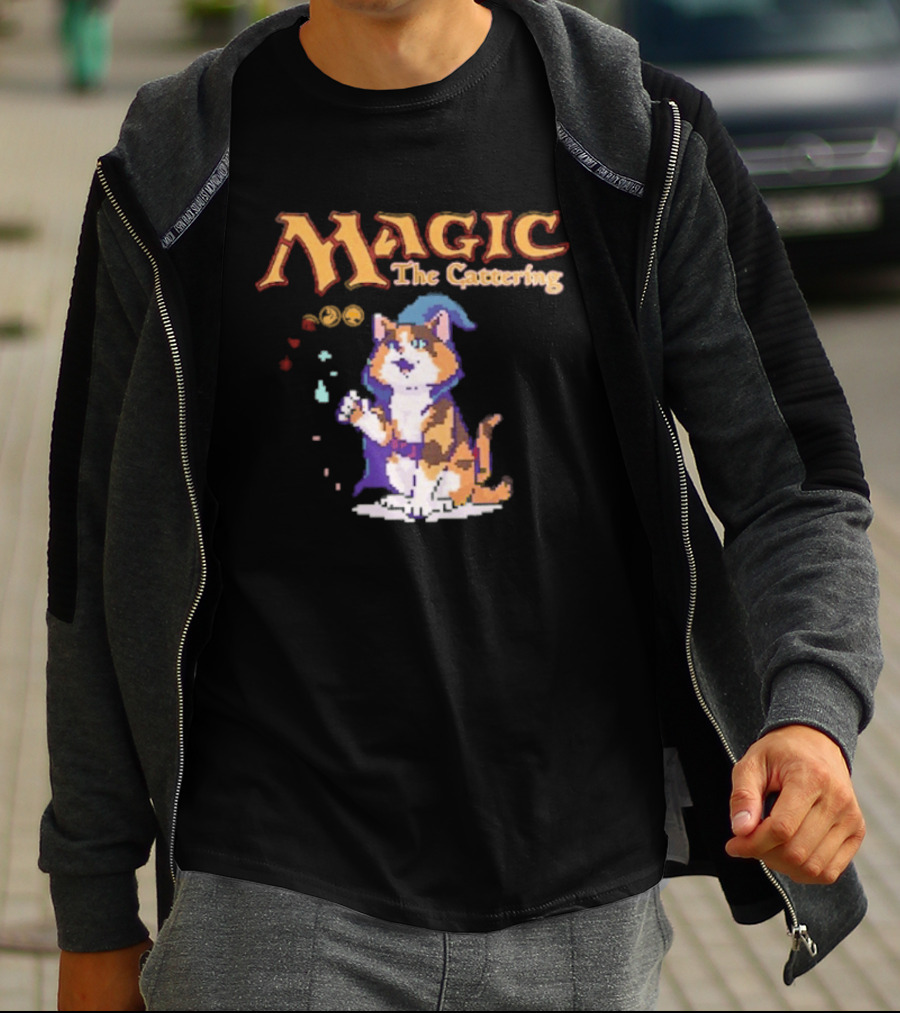 Magic The Cattering Cat Wizard With Magic The Gathering T-Shirt