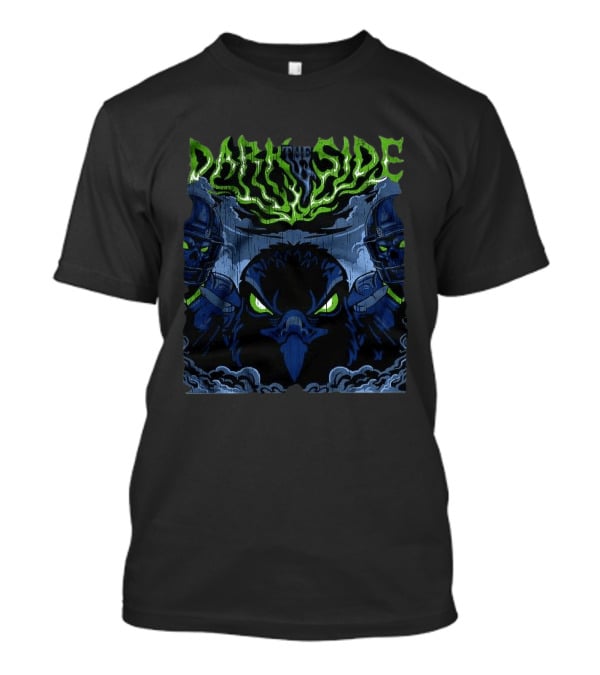Seattle Seahawks Dark Side Night Vision Skull Eclipse T-Shirt