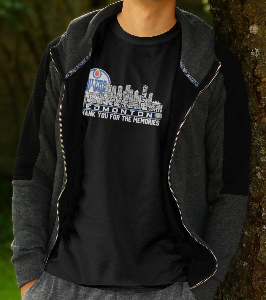 Edmonton Oilers Players City Skyline Thank You For The Memories T-Shirt