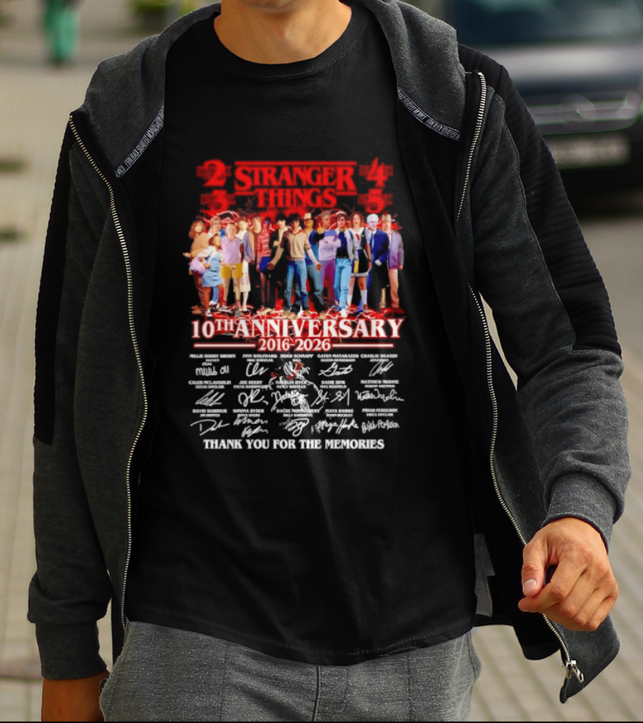 Stranger Things 10th Anniversary 2016 2026 Thank You For The Memories T-Shirt