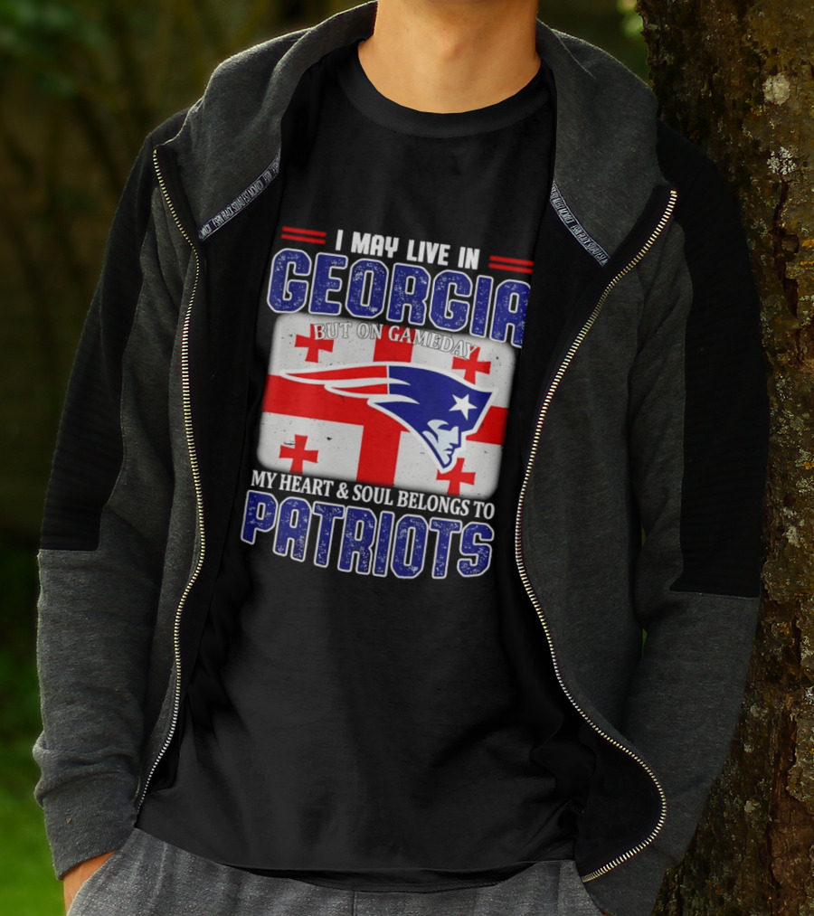 New England Patriots My Heart And Soul Belongs To Patriots In Georgia On Gameday T-Shirt