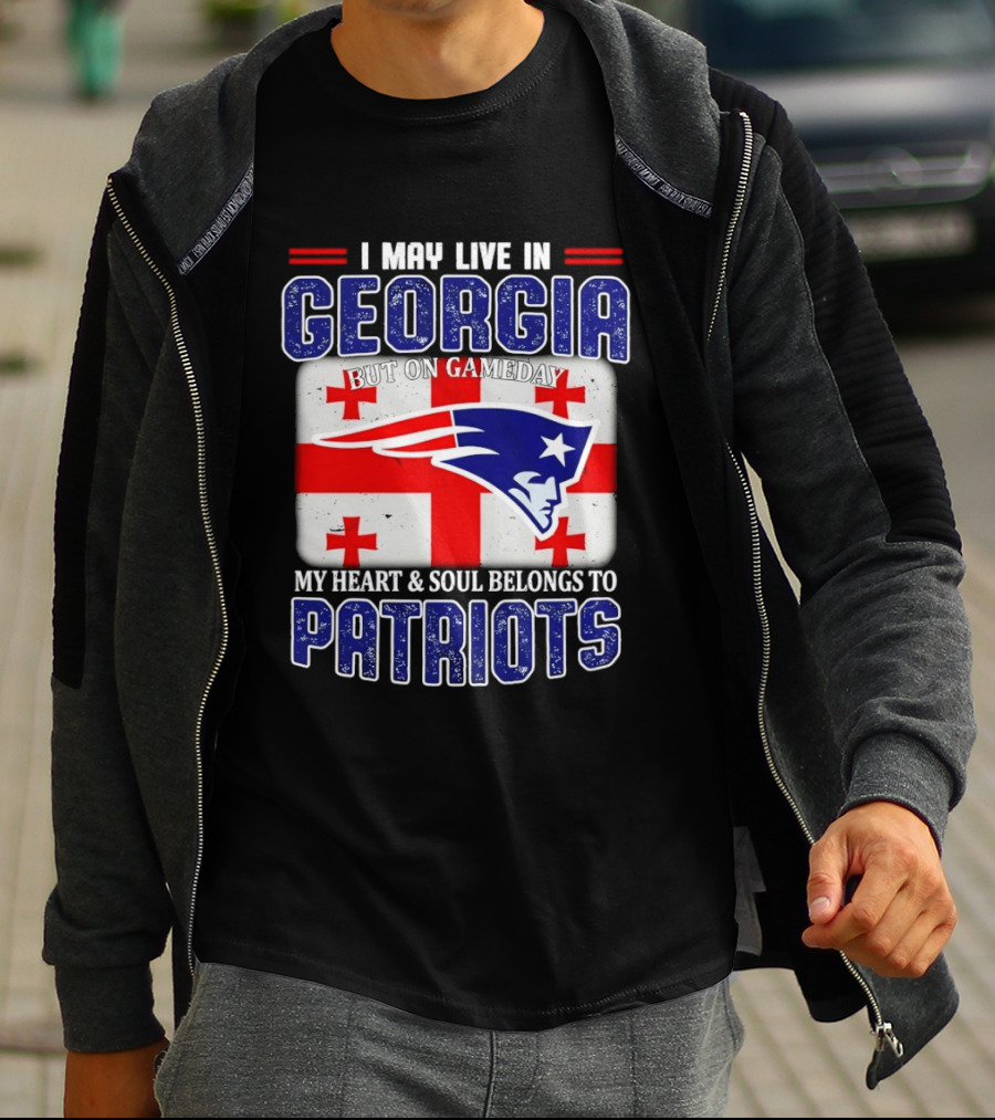 New England Patriots My Heart And Soul Belongs To Patriots In Georgia On Gameday T-Shirt