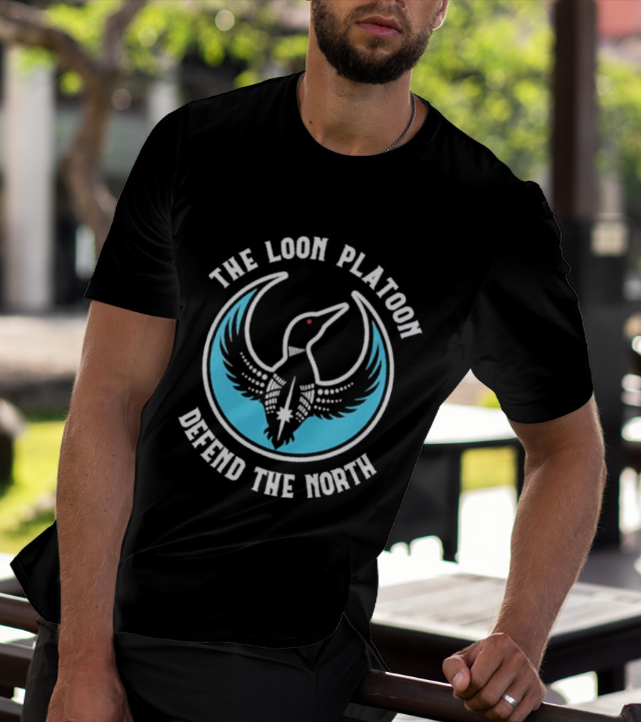 The Loon Platoon Defend The North Loon Bird Crest Rebel Alliance T-Shirt