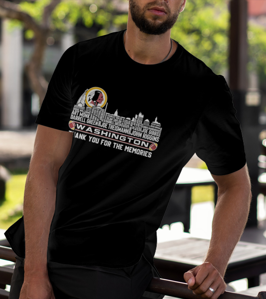 Washington Redskins Player Names City Skyline Thank You For The Memories T-Shirt