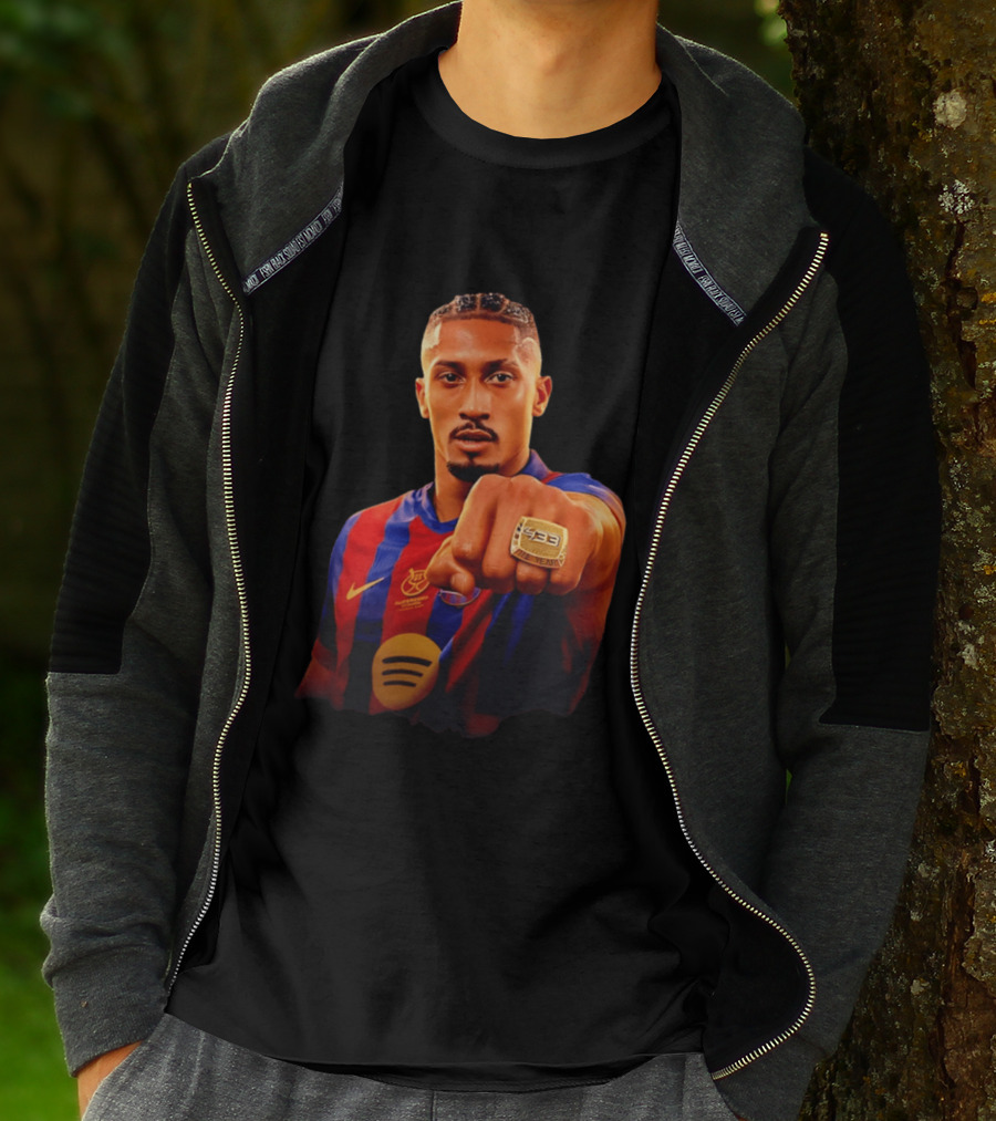 Raphinha Barcelona Brazil Player Ring La Liga Collage T-Shirt