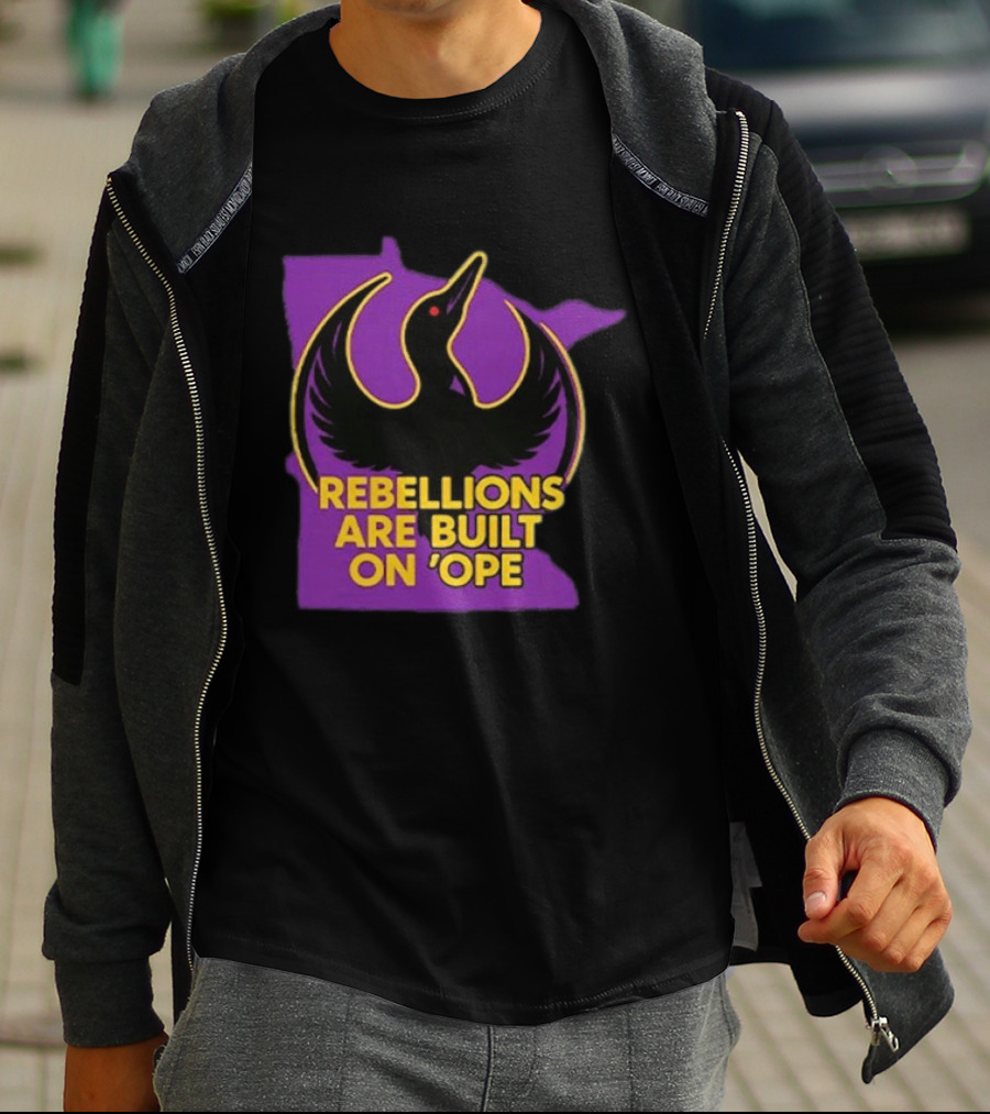 Rebellions Are Built On 'Ope Minnesota Purple Map Black Bird T-Shirt