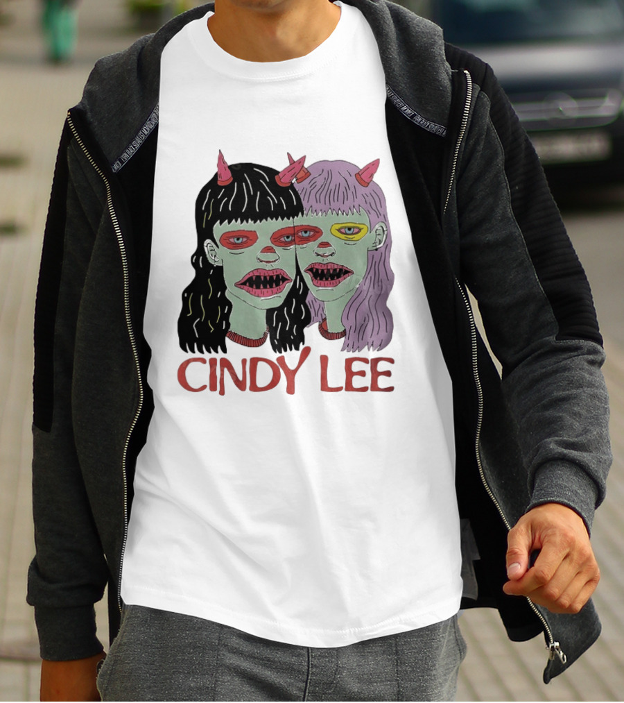 Cindy Lee Two Face Horned Creature Horror T-Shirt