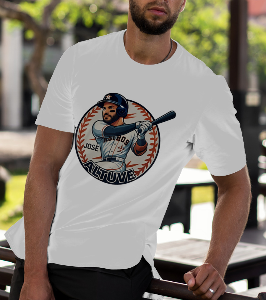 Houston Astros José Altuve Baseball Caricature T-Shirt