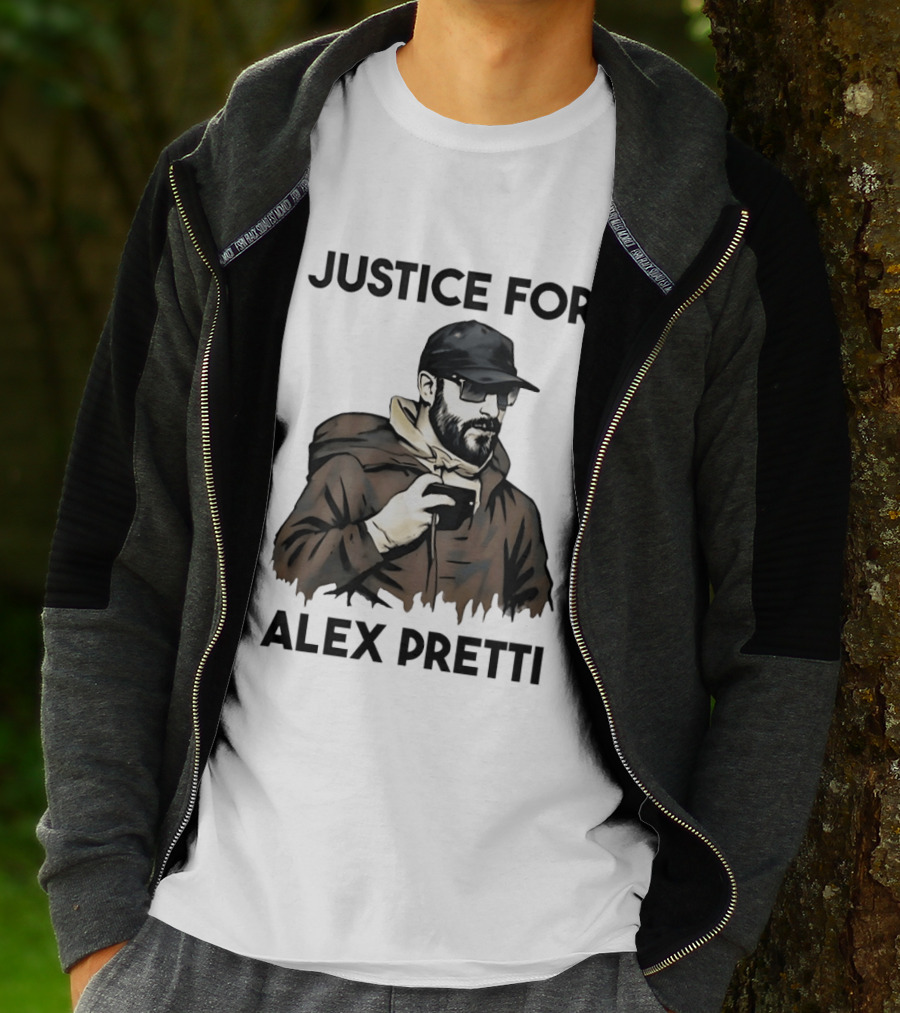 Justice For Alex Pretti Black Cap And Coffee Cup T-Shirt