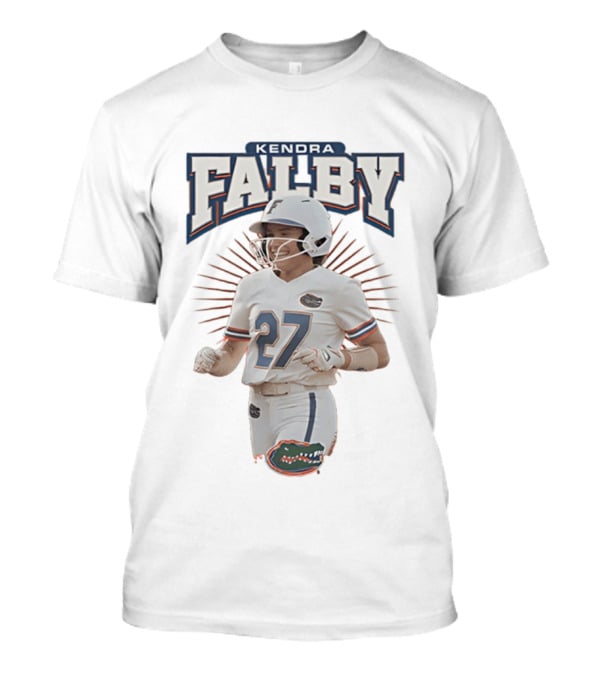 Kendra Falby Florida Softball NCAA Gators Number 27 Caricature T-Shirt