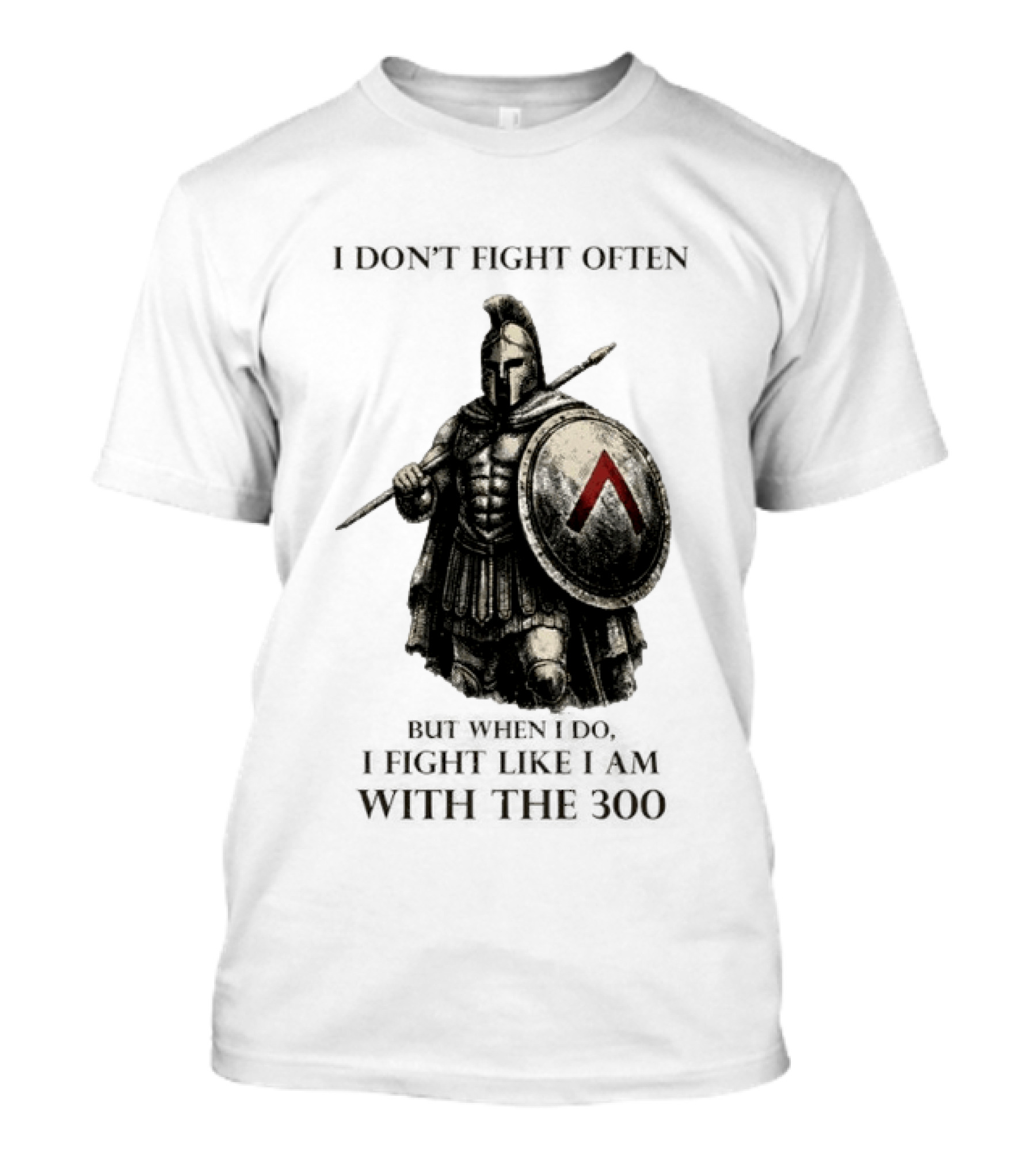 Spartan Warrior I Don't Fight Often But When I Do I Fight Like I Am With The 300 T-Shirt