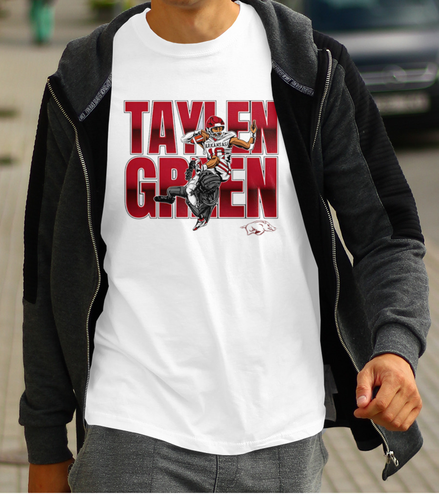 Taylen Green Arkansas Football NCAA Razorbacks Caricature T-Shirt
